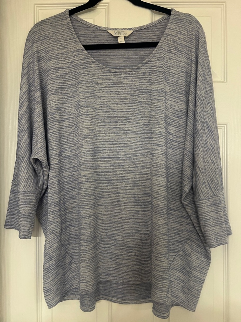 Market & Spruce Blue-Gray Scoop Neck Dolman Top